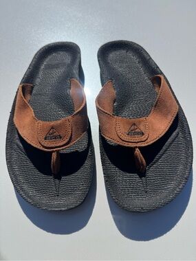 Vtg 1998 Nike ACG 190036-201 Brown/Black Leather-Suede Thong Sandals Sz 8 Rare
